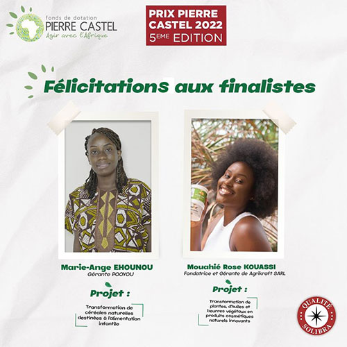 SOLIBRA soutient les entrepreneurs ivoiriens / Les 2 finalistes sont connus pour notre prix Pierre Castel 2022