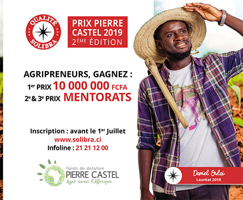 Daniel Oulai Lauréat du Prix Pierre Castel 2018 invite les agripreneurs à  déposer leur candidature