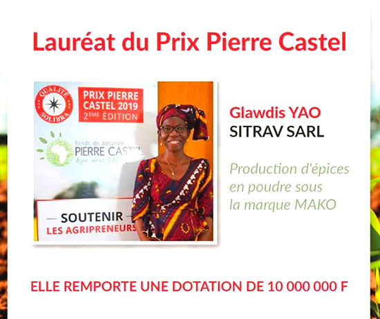  Prix Pierre Castel: Glawdys Yao super lauréate avec le piment Mako 