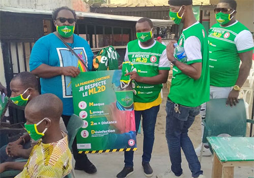 Lutte contre le coronavirus : La plateforme des propriétaires de maquis en partenariat avec SOLIBRA sensibilise au port du masque