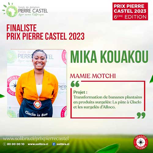 Prix Pierre Castel 2023 : Mika Kouakou et Christelle Yoboué, finalistes de la Côte d’Ivoire
