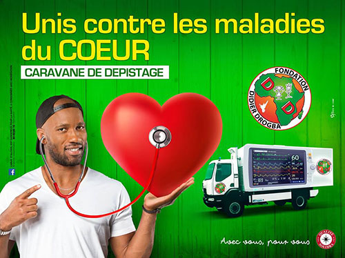 Caravane de sensibilisation et de dépistage des maladies du cœur avec la Fondation Didier Drogba en partenariat avec BOCK