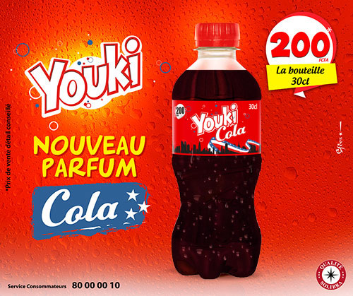 Nouveau parfum YOUKI COLA maintenant disponible à 200cfa partout!
