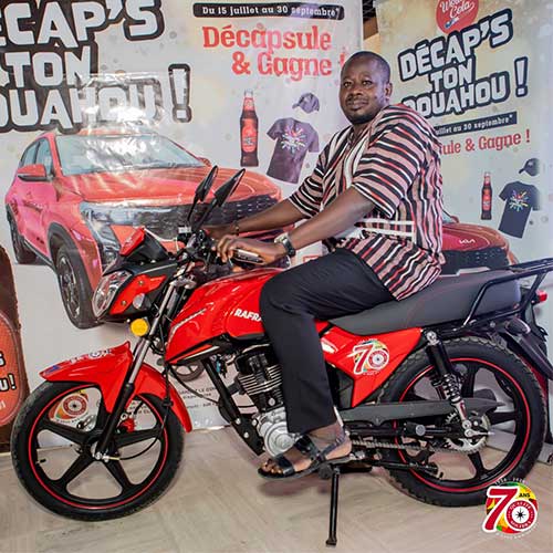 Le jeu continue ! Decap’s Ton Douahou et gagne ! Aidez-nous à féliciter notre gagnant moto de la semaine