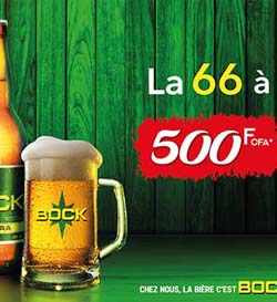 BOCK 65cl à 500 FCFA 