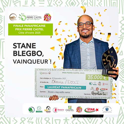 Stane BLEGBO (DJOLI) décroche le titre de Super Lauréat du Prix Pierre Castel 2025 !